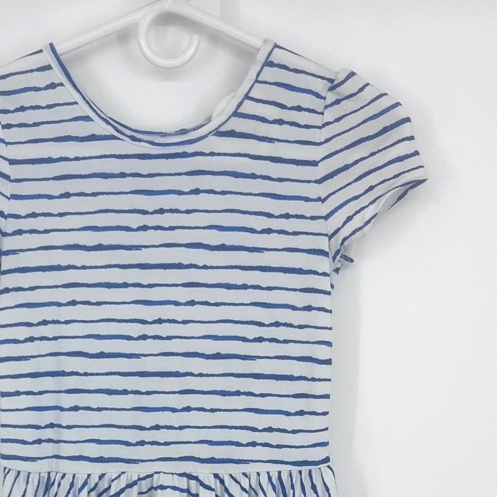 Dot Dot Smile Blue White Striped Skater Dress Kids 8/10 Twirl Cute NEW